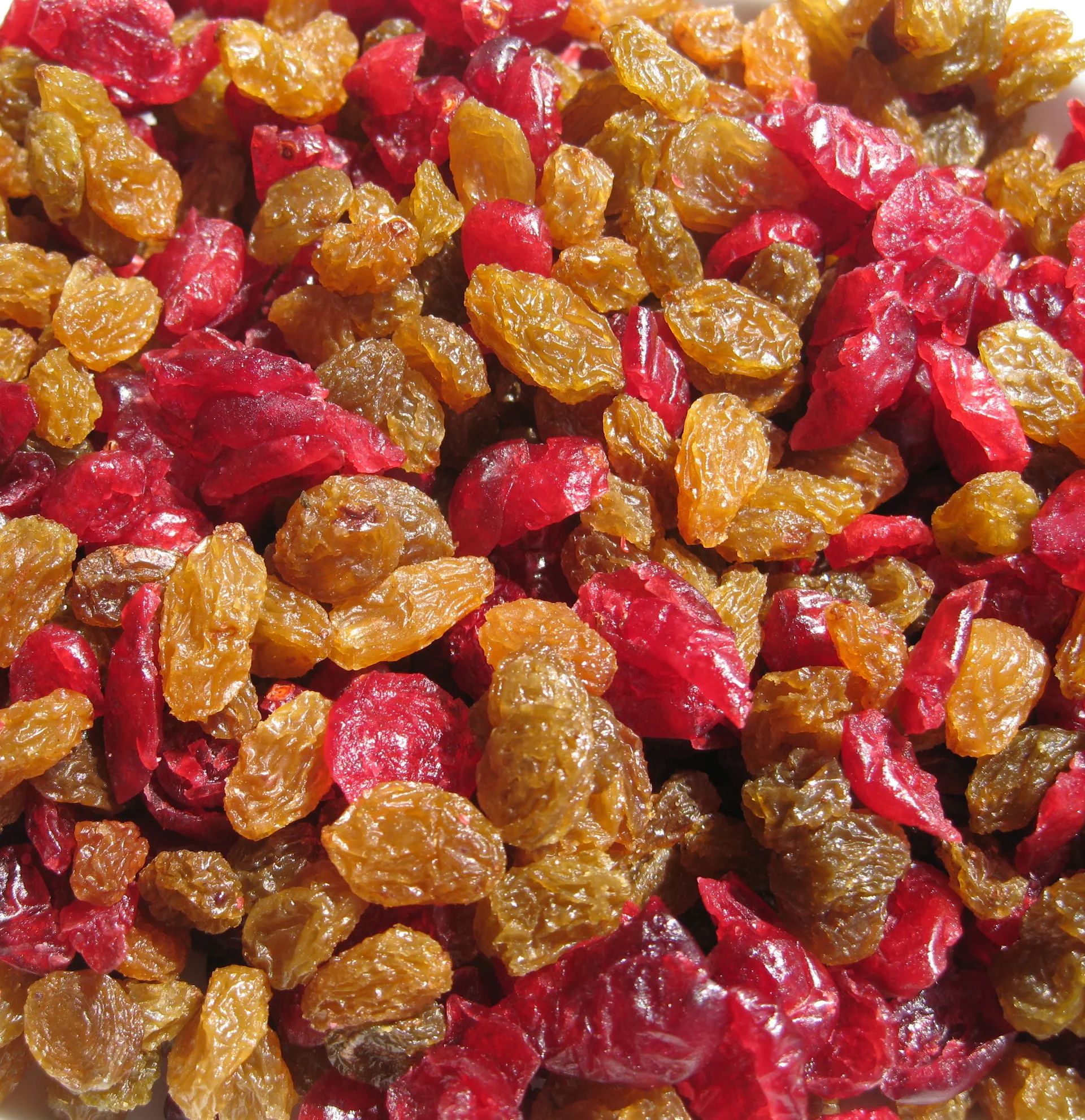 Rosinen und Cranbarrys